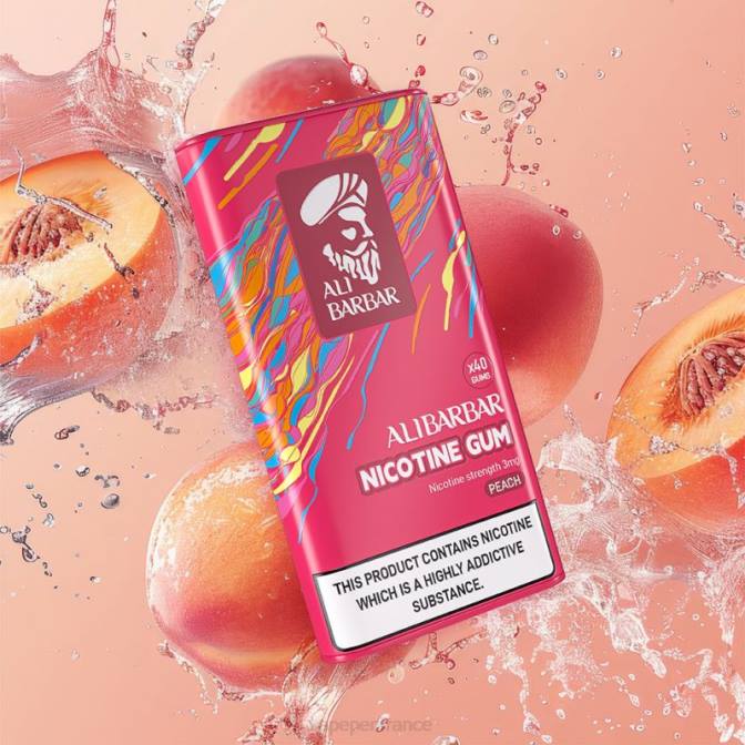 Vape France - Alibarbar gomme à la nicotine pêche 6ZVP102