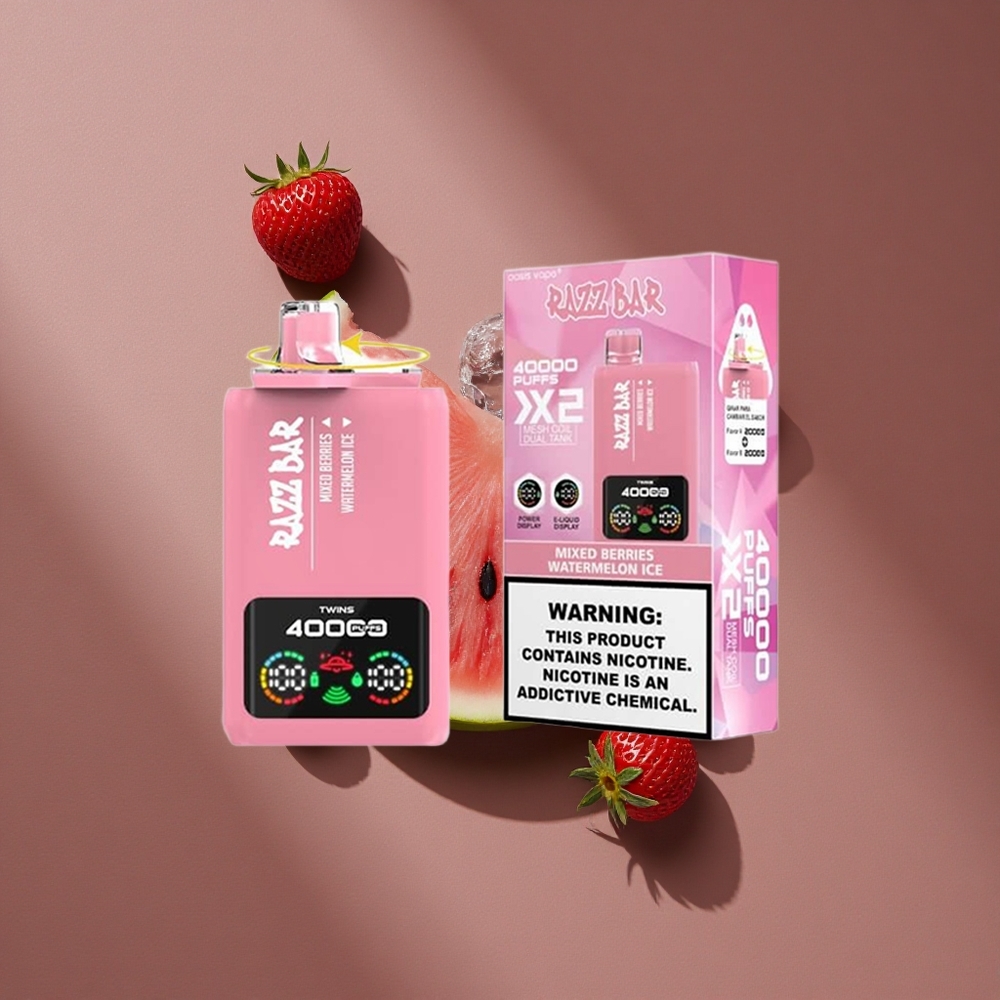 Baies Mixtes_Pastèque Glacée Razz Bar 40000 Bouffées Écran d'Alimentation Type-C