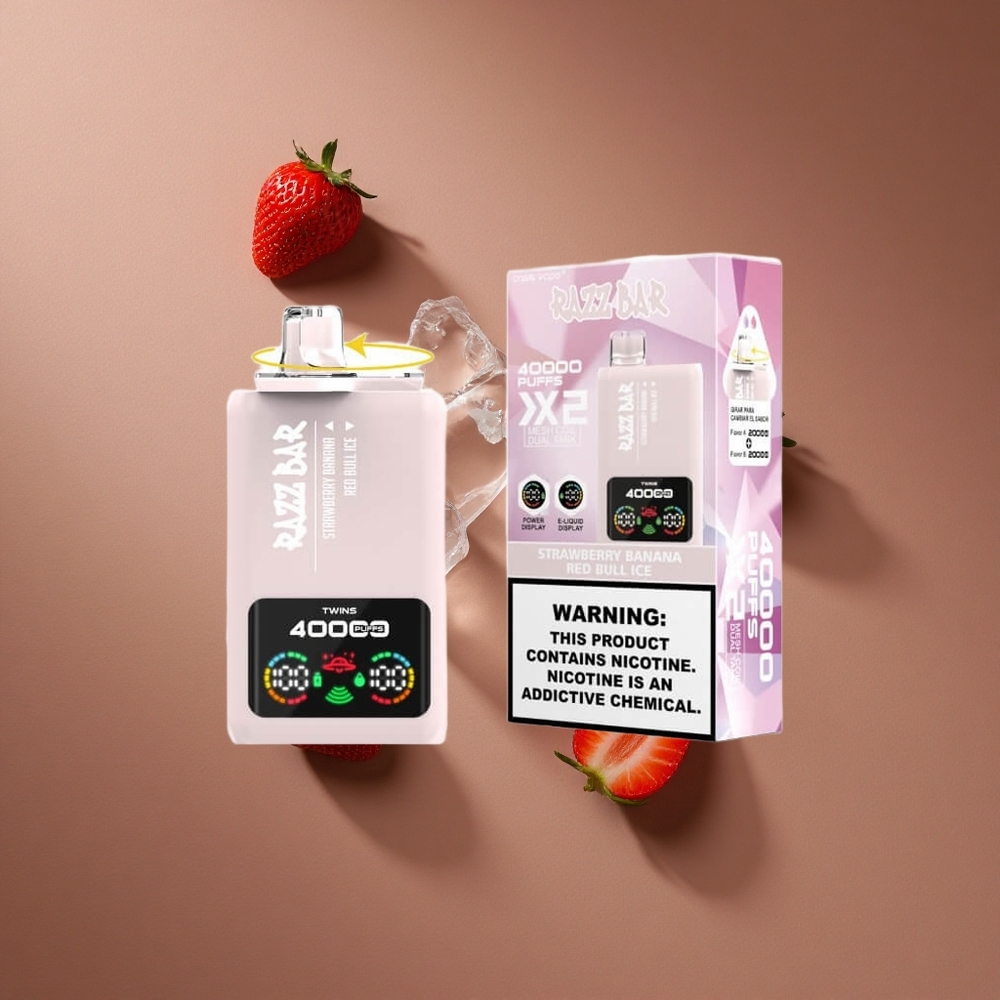 Fraise Banane Red Bull Glacé Razz Bar 40000 Bouffées Affichage Écran Puissant