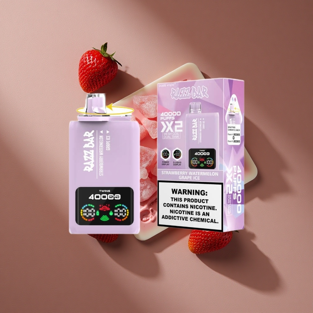 Fraise Pastèque Glace Raisin Razz Bar 40000 Bouffées Affichage Écran Puissant Port Type-C
