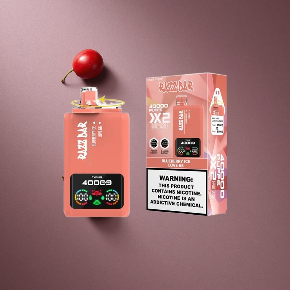 Glacé Myrtille Razz Bar 40000 Bouffées Vape Jetable Écran d'Alimentation Port Type-C