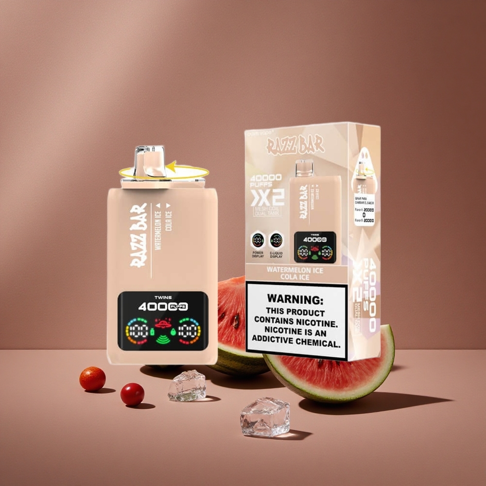 Pastèque Glacée_Cola Glacé Razz Bar 40000 Bouffées Affichage Écran Puissant Port Type-C