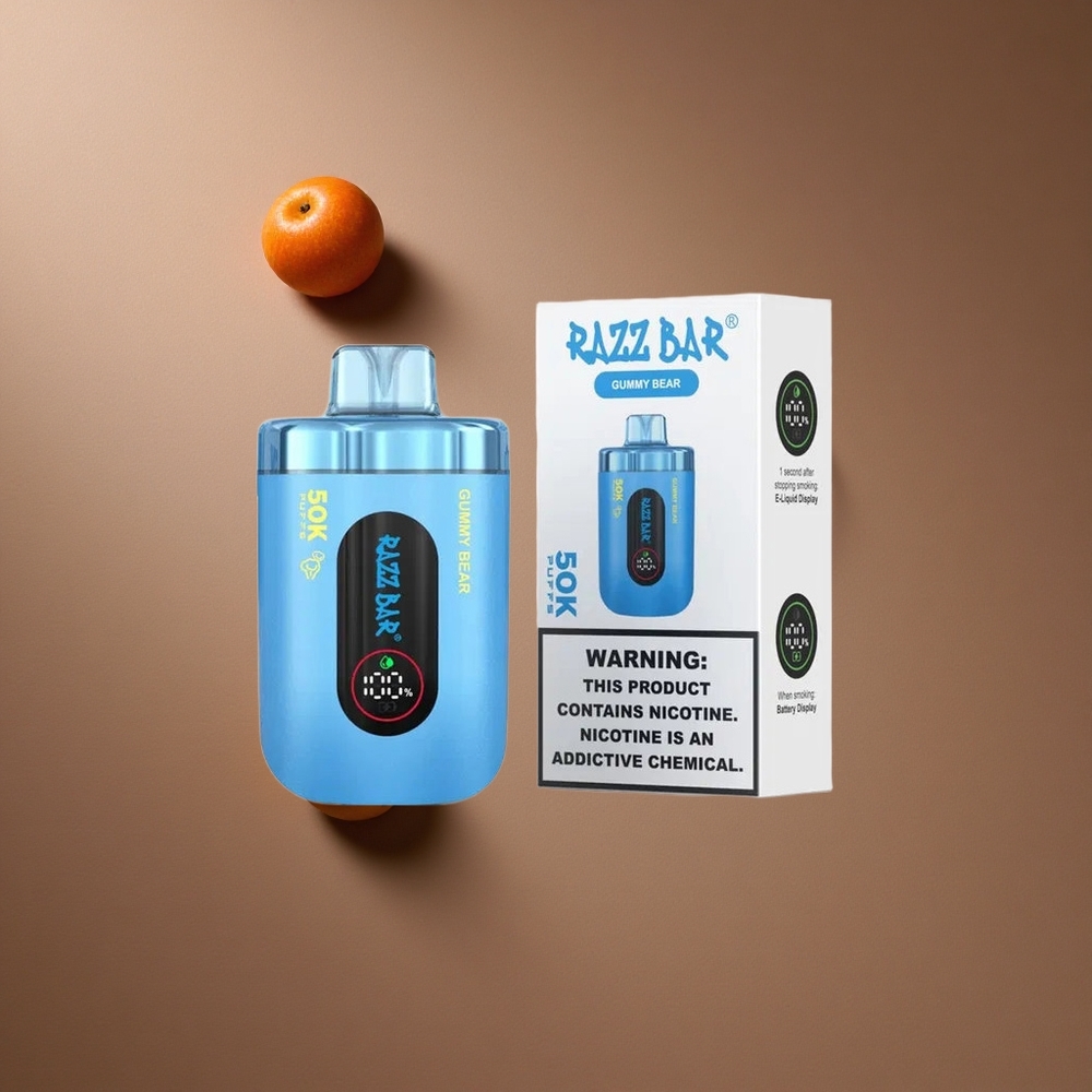 Ours Gummy Razz Bar 50K Bouffées avec Batterie 650 mAh Rechargeable Type-C