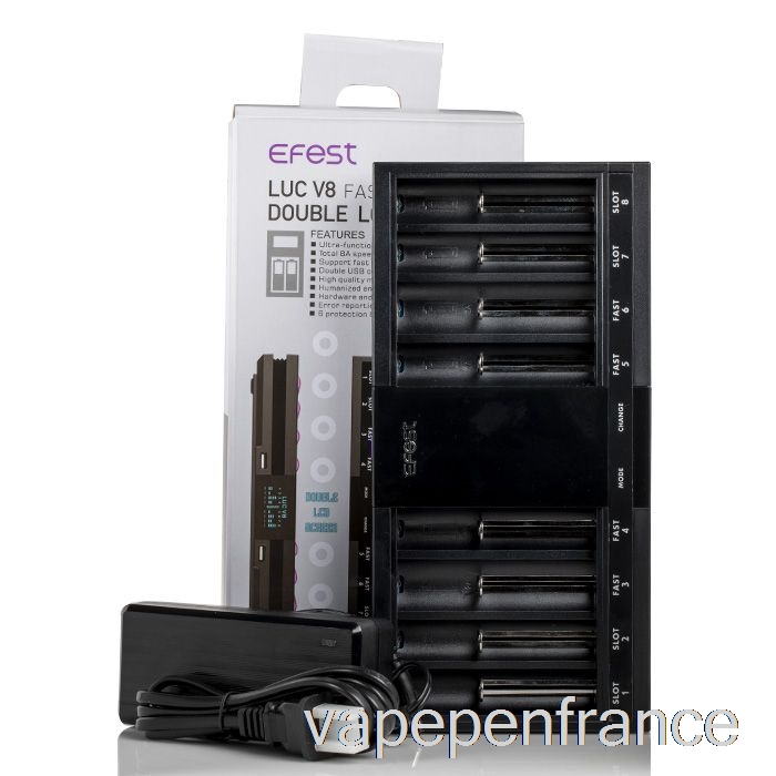Efest Luc V8 Double écran Lcd Chargeur De Batterie Rapide Stylo Vape