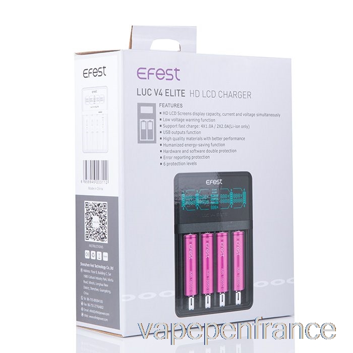 Efest Luc V4 Elite HD LCD Chargeur Stylo Vape