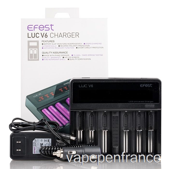 Efest Luc V6 6 Baies LCD Chargeur Universel Stylo Vape