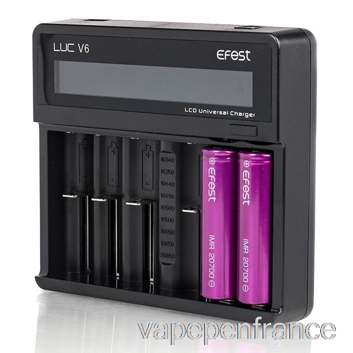 Efest Luc V6 6 Baies LCD Chargeur Universel Stylo Vape