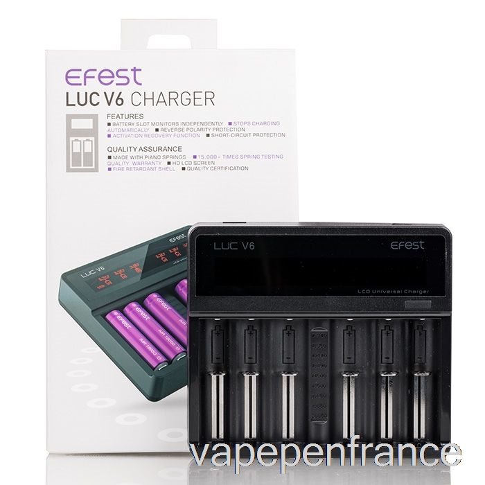 Efest Luc V6 6 Baies LCD Chargeur Universel Stylo Vape