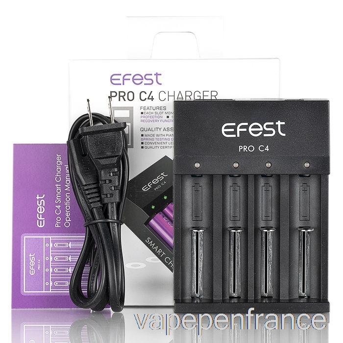 Stylo Vape Chargeur De Batterie Intelligent Efest Pro C4 4 Baies