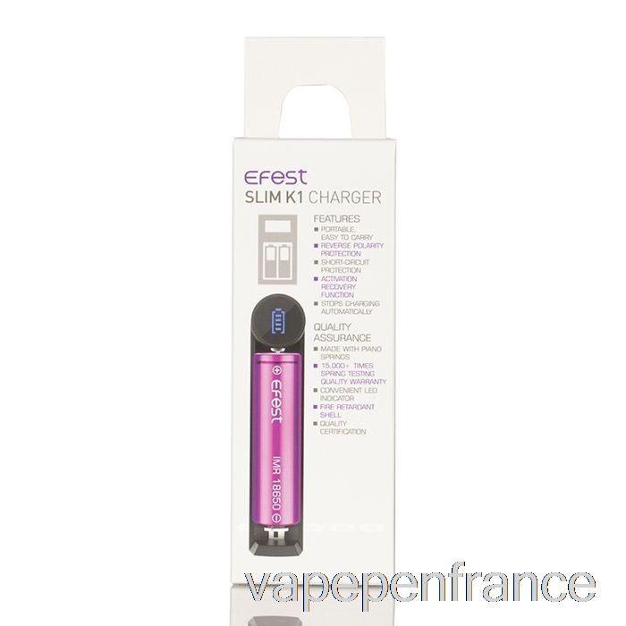 Stylo Vape Chargeur De Batterie à Emplacement Unique Efest Slim K1