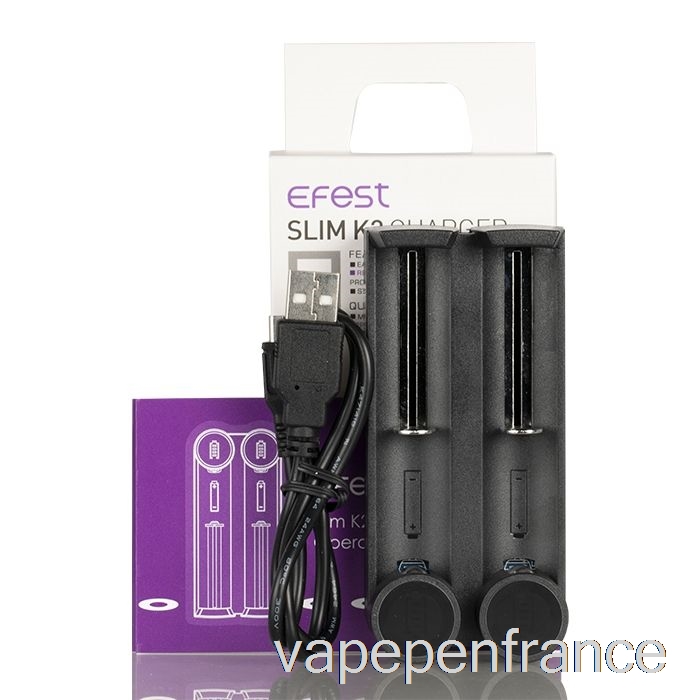 Stylo Vape Chargeur De Batterie à Deux Emplacements Efest Slim K2