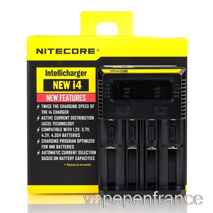 Chargeur De Batterie Nitecore I4 V2 (4 Baies) Stylo Vape