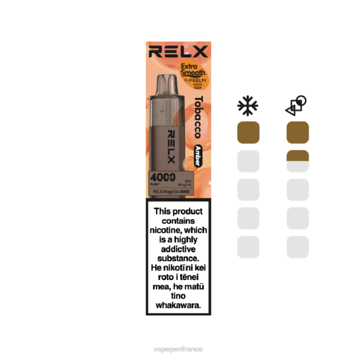 Eliquide France - RELX MagicGo 4000 vapes jetables tabac (ambre) V2PR5