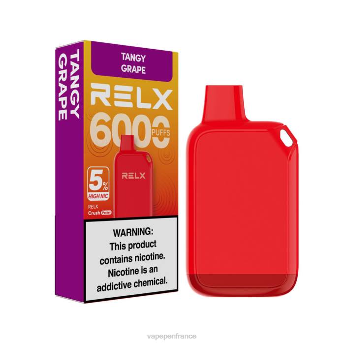 Cigarette Electronique France - RELX Crush Pocket 6000 5 % de nic élevé raisin acidulé V2PR27