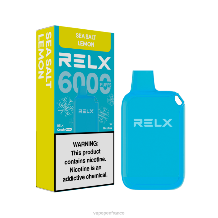 Eliquide France - RELX Crush Pocket 6000 glacé citron au sel de mer V2PR11