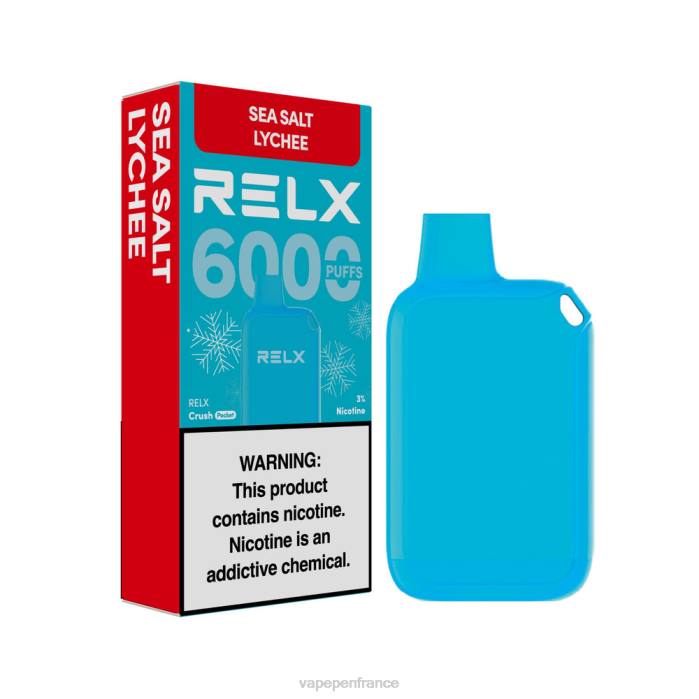 Eliquide France - RELX Crush Pocket 6000 glacé litchi au sel de mer V2PR14