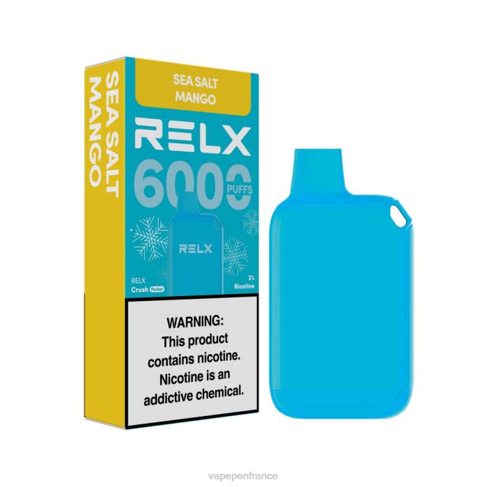 Vape France - RELX Crush Pocket 6000 glacé mangue au sel de mer V2PR13