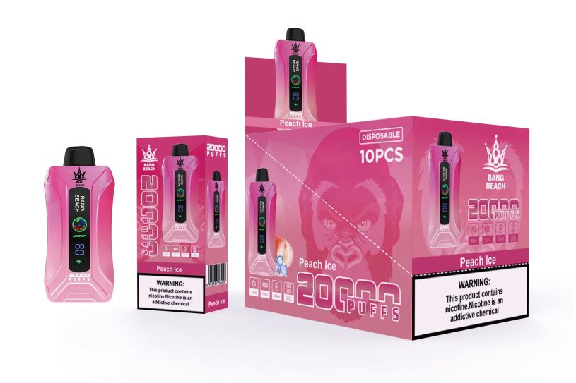 Cigarette Electronique France - Bang Beach Vape à écran intelligent de 20 000 bouffées P80J9 glace à la pêche