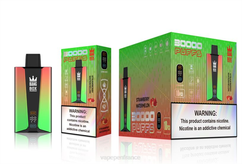 Cigarette Electronique France - Bang Box Écran intelligent de 30 000 bouffées P80J75 pastèque fraise