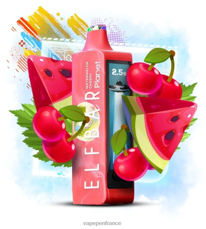 Cigarette Electronique France - Elf Bar Planet 25000 cerise pastèque BDTZR21