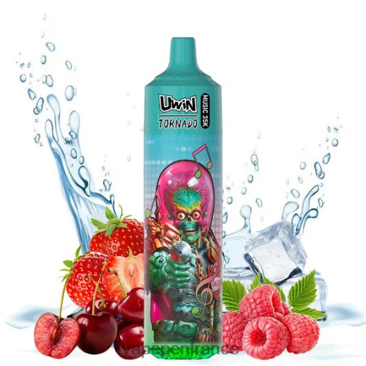 Cigarette Electronique France - glace à la fraise, à la framboise et à la cerise UWIN CRYSTAL vape jetable 35k L6246J387