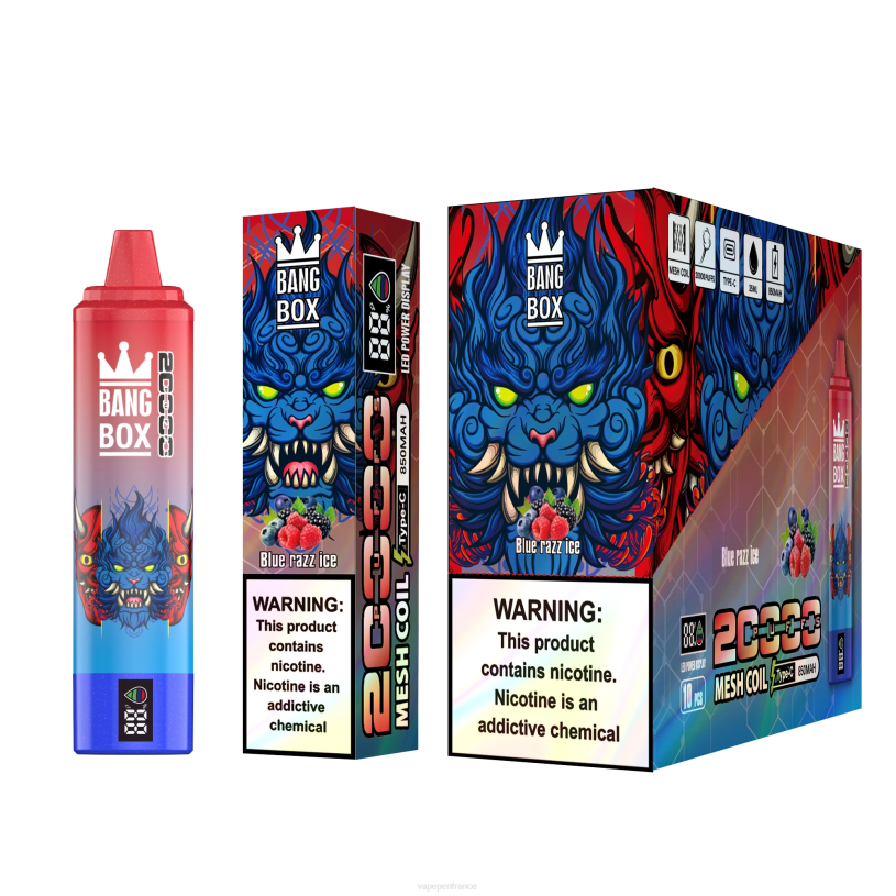 Eliquide France - Bang Box Écran intelligent de 20 000 bouffées P80J59 glace bleue