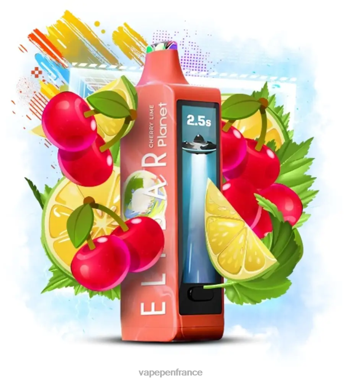 Eliquide France - Elf Bar Planet 25000 cerise citron vert BDTZR23