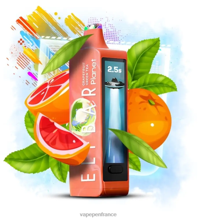 Eliquide France - Elf Bar Planet 25000 thé vert pamplemousse BDTZR17