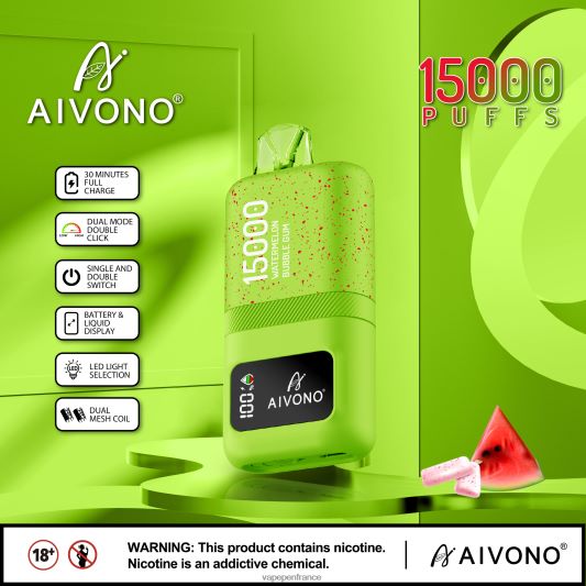 Eliquide France - bubble-gum à la pastèque Aivono AIM magic 15000 L6246J65