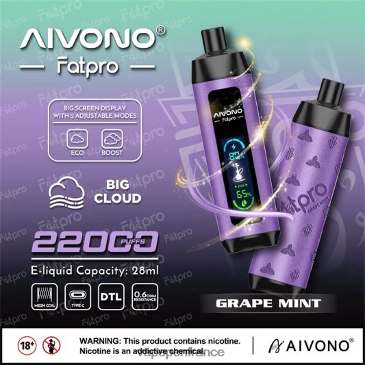 Eliquide France - menthe raisin Aivono Fatpro 22000 L6246J2