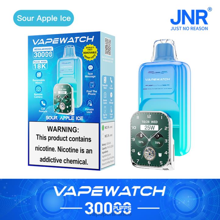 Vape Box Jetable - glace à la pomme aigre JNR montre vape RDP45