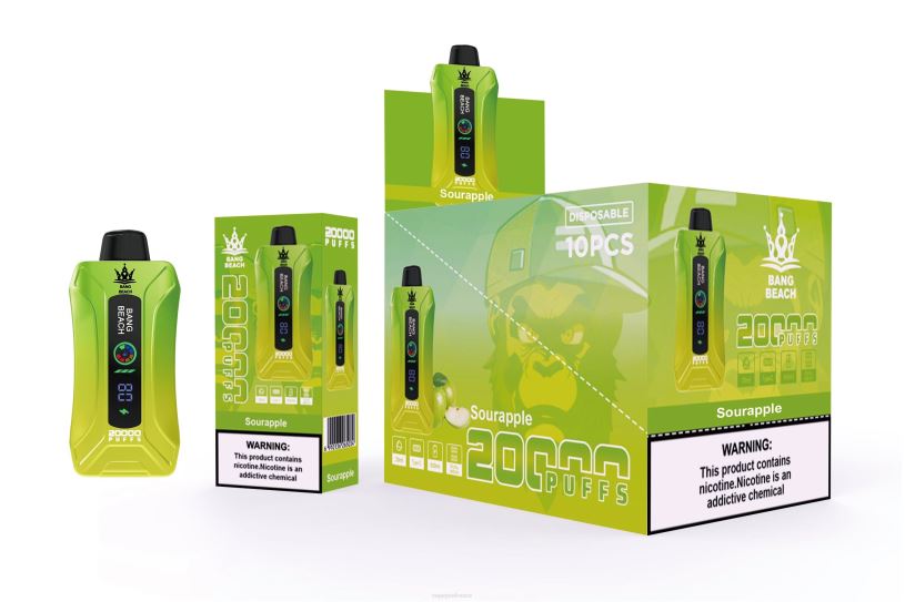 Vape France - Bang Beach Vape à écran intelligent de 20 000 bouffées P80J1 pomme aigre