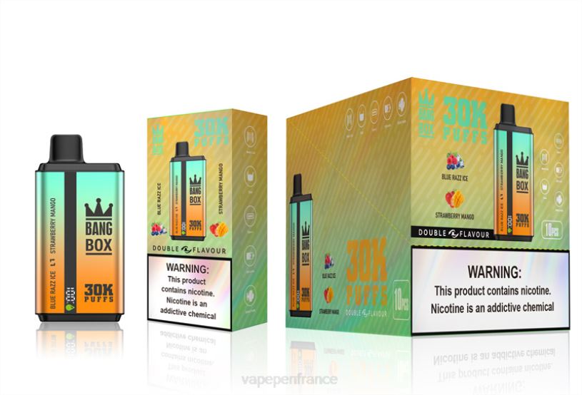 Vape France - Bang Box 30 000 bouffées double saveurs P80J73 glace blue razz & fraise mangue