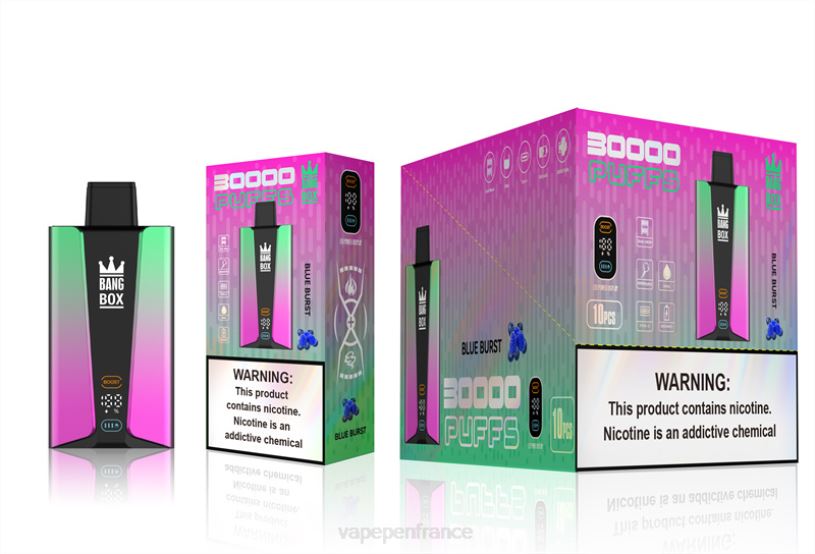 Vape France - Bang Box Écran intelligent de 30 000 bouffées P80J82 éclat bleu