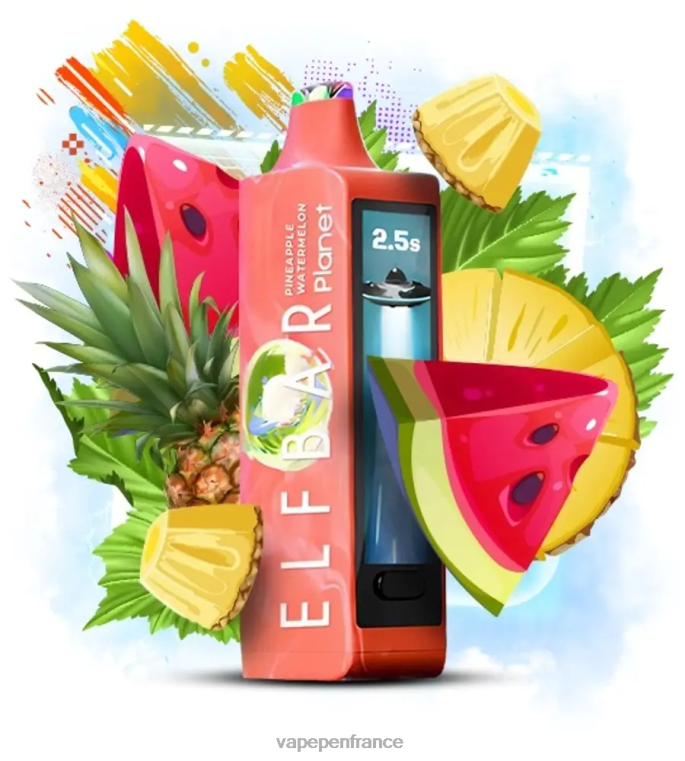 Vape France - Elf Bar Planet 25000 pastèque à l'ananas BDTZR25