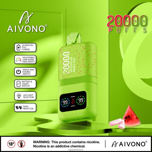 Vape France - bubble-gum à la pastèque Aivono AIM magic 20000 L6246J82