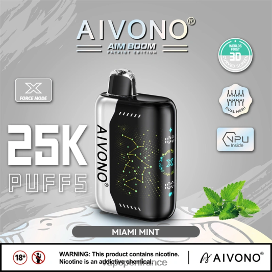 Vape France - menthe de Miami Aivono AIM BOOM 25000 L6246J349