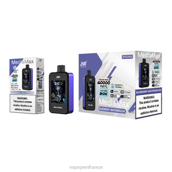 Vape France - pastèque aux bleuets JNR MediaMax 40 000 bouffées RDP412