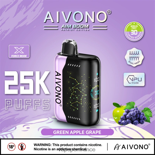 Vape France - raisin pomme verte Aivono AIM BOOM 25000 L6246J346