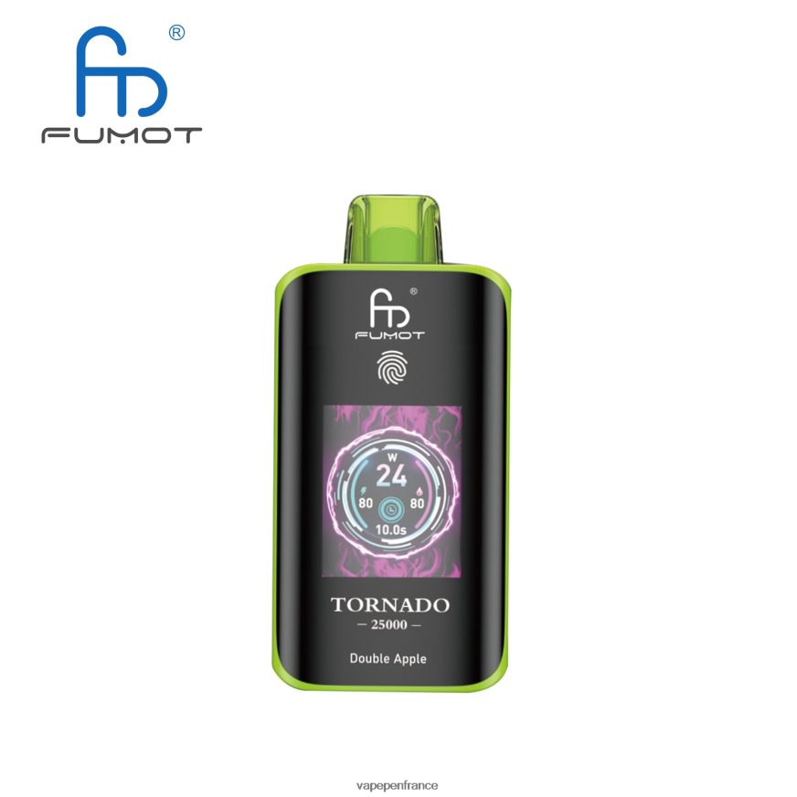 Eliquide France - double pomme Fumot Tornado 25000 vapes jetables 0BR0PD5
