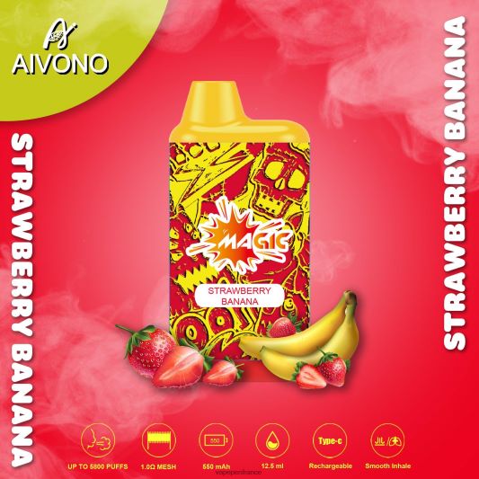 Cigarette Electronique France - fraise banane Aivono AIM MAGIC cigarette de boîte de 5800 bouches L6246J93