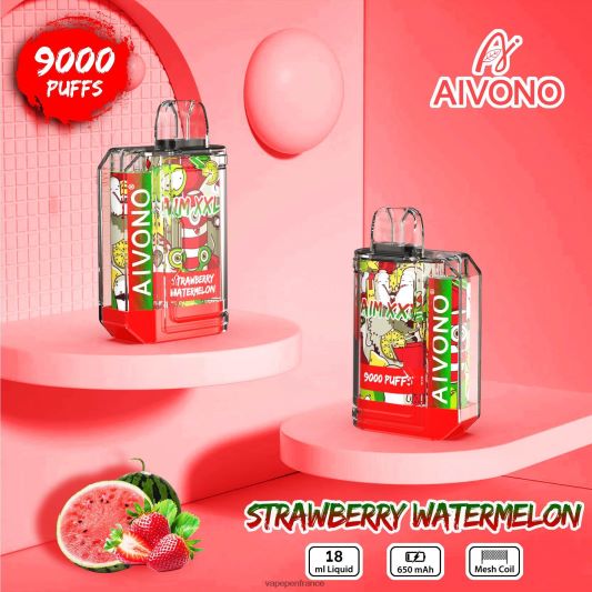 Eliquide France - pastèque fraise Aivono AIM XXL Autocollant bouche 9000 transparent L6246J53