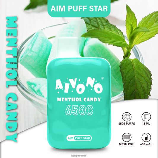 Vape France - bonbons mentholés Aivono AIM PUFF STAR 6500 L6246J295