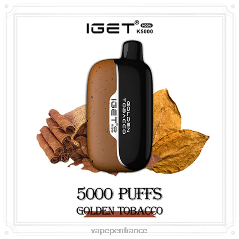 Vape Pen - tabac doré IGET Moon k5000 LJR2X1
