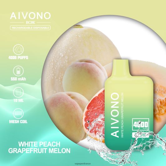 Eliquide France - melon pamplemousse pêche blanche Aivono AIM BOXX 4000 L6246J224