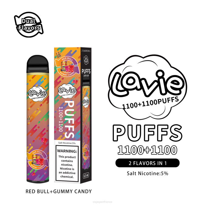 Eliquide France - Red Bull/bonbons gommeux 8F04299 LAVIE BAR Switch 2200 bouffées