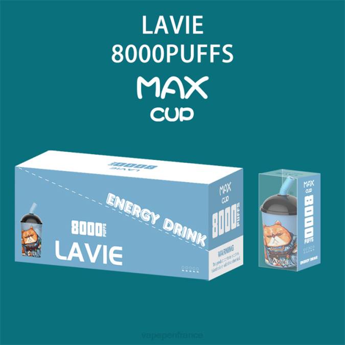 Vape France - boisson énergisante 8F04259 LAVIE Max Cup 8000 bouffées