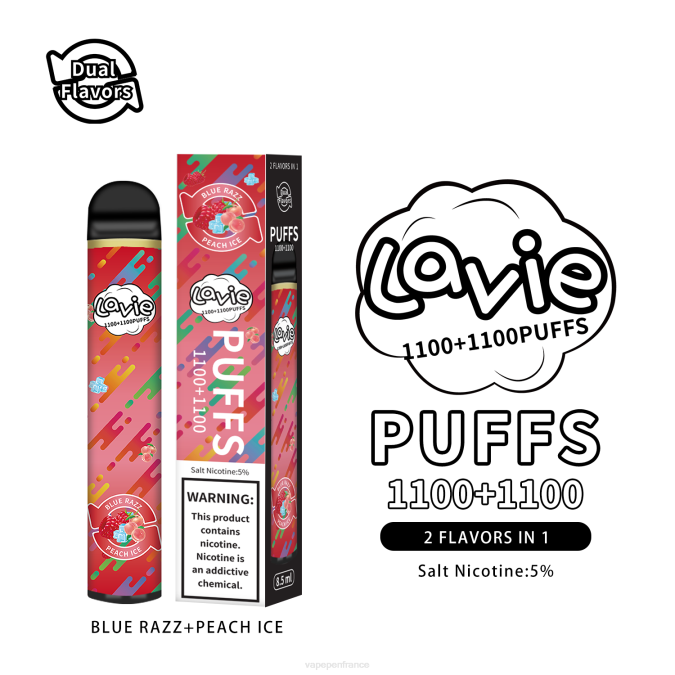 Vape France - glace bleue/pêche 8F04298 LAVIE BAR Switch 2200 bouffées